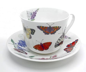 Fj&auml;rilskopp i benporslin med fat.